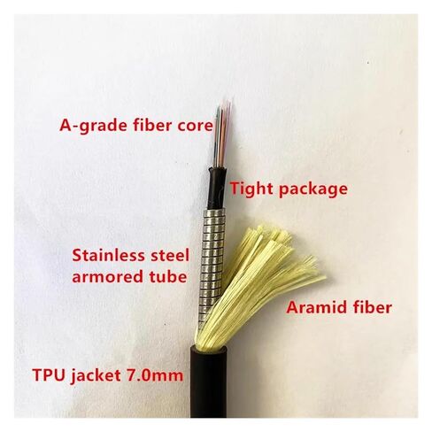 TPU Field Armor Fiber Optic Jumper, 24 Core, Single Mode, Super Soft, Anti-Abrasion Mouth Bite, LC to SC-FC-ST, 200m (LC-LC 200 meters) in Saudi Arabia