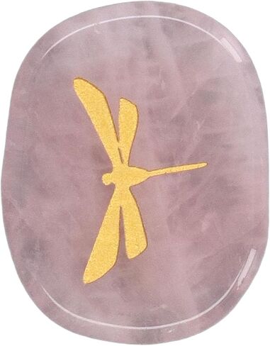 أحجار Zerodis شديدة التحمل للشفاء، شفاء نحت اليعسوب الذهبي خفيف الوزن مناسب للمنزل والعمل والمكتب والمدرسة (كوارتز وردي) in Kuwait