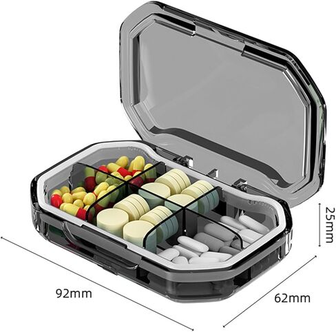 Travel Pill Organizer 4 Compartments and 6 Compartments,Small Pill Box,Compact Daily Pill Case for Vitamin, Cod Liver Oil, Supplement,Slim BPA-Free Medicine Container,Pocket Pill Box for Elderly in Saudi Arabia