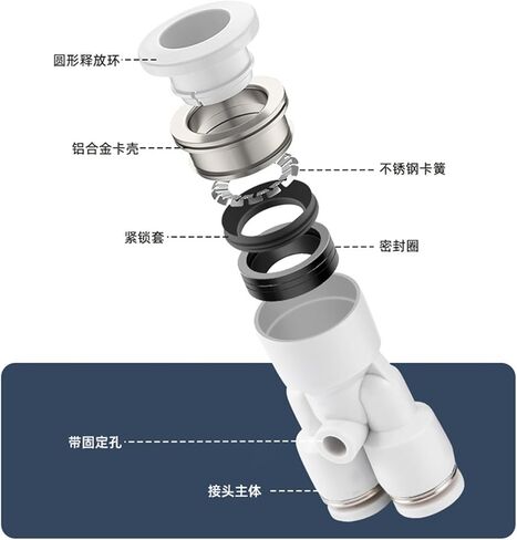 PW White Black Pneumatic Quick Connector Variable Diameter Tee Plugs Tracheal Component 1Pcs(黑色PW8-04) in Kuwait