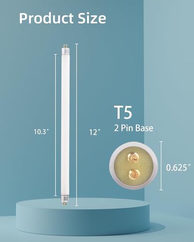 coospider-repta 4 حزمة 8W T5 لمبة بديلة للأشعة فوق البنفسجية متوافقة مع Bell and Howell Monster Bug Zapper وFaicuk WS108 Wall Sconce Fly Light Trap، 12 بوصة F8T5/BL UVA 365nm مصابيح الفلورسنت in Kuwait