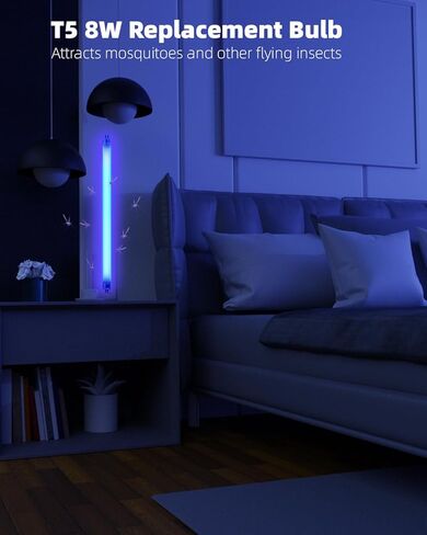 coospider-repta 4 حزمة 8W T5 لمبة بديلة للأشعة فوق البنفسجية متوافقة مع Bell and Howell Monster Bug Zapper وFaicuk WS108 Wall Sconce Fly Light Trap، 12 بوصة F8T5/BL UVA 365nm مصابيح الفلورسنت in Kuwait