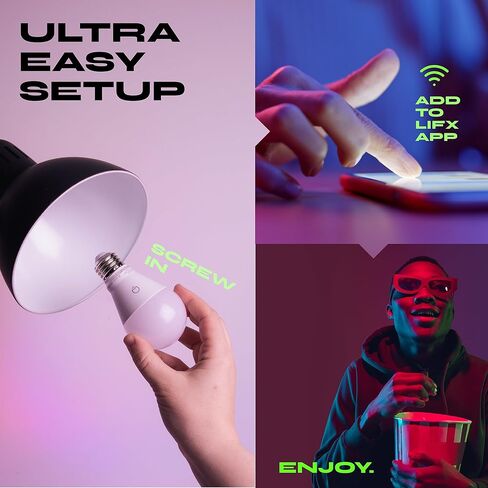 LIFX Everyday A19 Smart Light Bulbs 2 Pack, 800 Lumens RGB Color Changing LED Bulbs, 90+ CRI Tunable White, Dimmable Wi-Fi Smart Bulbs, Matter Compatible, Works with Alexa Google Apple Home in Kuwait