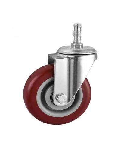 1 piece Caster 3 inches M12 Screw Universal Wheel Maroon Two-axis PVC Silent Roller Mobile Climbing Ladder feet in Saudi Arabia