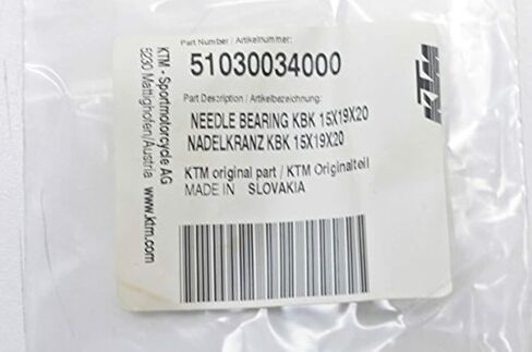 NEW OEM KTM NEEDLE BEARING KBK 15X19X20 51030034000 in Saudi Arabia