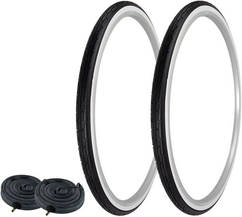 PRO + زوج من إطارات الدراجات 700 X 35C أسود/أبيض زوج من الإطارات الجانبية مع أنابيب شديدة التحمل 33 مم صمام شريدر P-1180 in Saudi Arabia