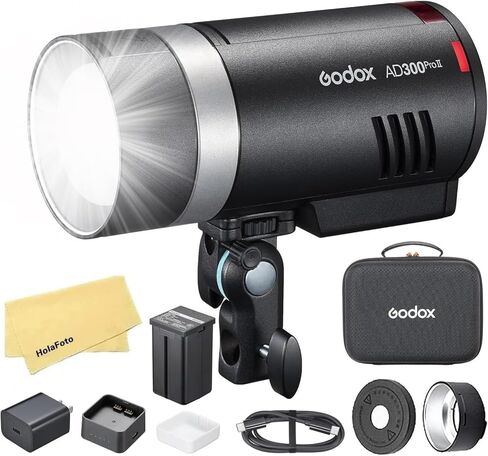 GODOX AD300 Pro II AD300Pro II 2.4G TTL1/8000 HSS 300W Outdoor Flash,14.4V/2600mAh Battery,0.01-1.5s Recycle Time,16 Color Groups,350 Full Power Pop for Canon Sony Nikon Fuji Olympus Panasonic Cameras in Saudi Arabia
