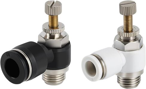 Black And White SL Throttle Valve Pneumatic Joint One-way Speed Regulating Air Pipe SL4-M5/6-01/8-02/10-03/4 1Pcs(精品黑SL6-M5) in Kuwait