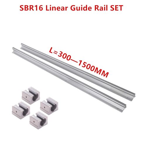 Professional 2Pcs SBR16 Linear Rail Guide 300 400 500 600 1000 1200 1500mm + 4pcs SBR16UU Linear Bearing Block Linear Rail Set(300mm) in Saudi Arabia