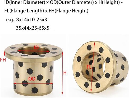 Bearing Sleeve, 1pcs MPGZ20/25mm Inside Diameter Standard Thrust Flanged Brass Impregnated Graphite Oilless Bushing Linear in Saudi Arabia