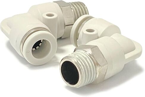 50/100PCS Trachea Connector PL8-02 L-type External Thread Bends Through Nickel-plated Copper M5 Quick-plug Pneumatic Fittings(PL6-M5(100PCS)) in Kuwait