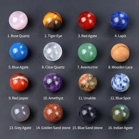 100PCS Mixed Natural Stone Gemstones Harmony Round Ball Sphere 14mm in Saudi Arabia