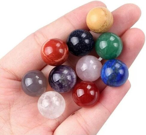 100PCS Mixed Natural Stone Gemstones Harmony Round Ball Sphere 14mm in Saudi Arabia