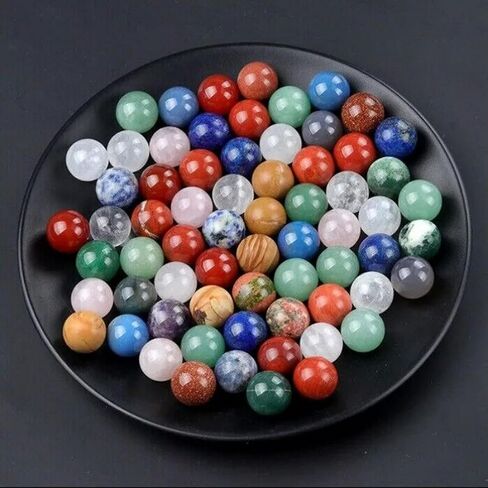 100PCS Mixed Natural Stone Gemstones Harmony Round Ball Sphere 14mm in Saudi Arabia