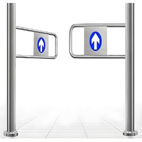 Automatic Rebound Swing Gate, Stainless Steel One-Way Entrance Door, Manual 90° Pedestrian Gate, Durable Left/Right Closing Swing Gate, Supermarket Access Control - 6.56 (5.58 * 3.18ft/Left+Right) in Kuwait