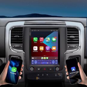 [8core 4G+64GB] Radio Car for Dodge RAM Manual AC 1500 2500 3500 ، Andoid 13 Qled Touch لعام 2013 2014 2015 2017 2017 ، على غرار Tesla مع Carplay/Android Auto GPS ، Bluetooth ، WiFi ، SWC ، 4G LTE in Kuwait