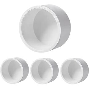 LESSO 1.5 inch PVC Pipe End Cap | 4pack Schedule 40 Industrial pipe fittings 1-1/2" PVC Pipe External Plug Adapter for Build Furniture DIY Garden Shelf, White in Kuwait