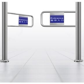 Stainless Steel Swing Gate - Durable One-Way 90° Metal Door for Supermarket & Library Access, 140x97cm Security Barrier, Heavy-Duty Entrance Solution in Kuwait