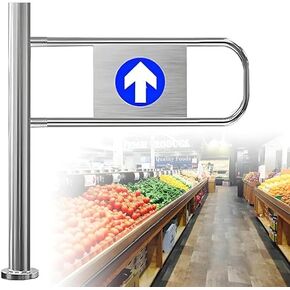 Supermarket 1-Way Door, Stainless Steel Entrance and Exit Device, Supermarket Entrance and Exit Door, for Factory Aisle, Store Automatic Closure Right-80×100cm in Kuwait