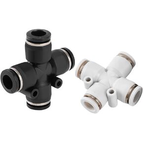 Pneumatic Connector PZA Cross Four-way Plastic Quick Plugs 4/6/8/10/12mm 1Pcs(黑色PZA6) in Kuwait