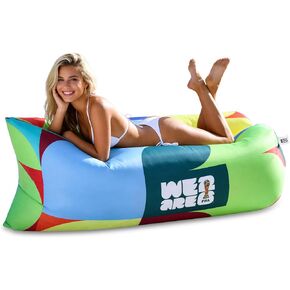 MESUCA FIFA World Cup 2026 Edition كرسي استلقاء للتشمس قابل للنفخ، أريكة هوائية، أريكة منفوخة، كرسي تخييم قابل للنفخ من البوليستر 210T مثالي للفناء الخلفي والشاطئ والسفر والنزهات ومهرجانات الموسيقى FIFA in Kuwait