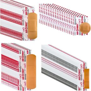 200 قطعة من الضمادات اللاصقة الصغيرة، مجموعة متنوعة من الضمادات بأحجام مختلفة، ضمادات لاصقة مرنة مقاومة للماء من البولي إيثيلين للإسعافات الأولية والعناية بالجروح in Kuwait