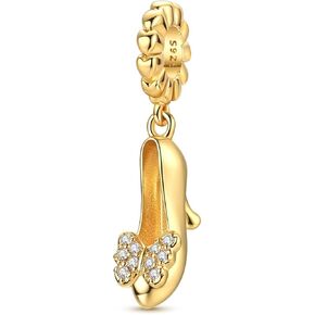 925 Sterling Silver Gold Charms for Pandora Bracelets and Necklaces Clip Stopper Bead for Women Spacers Jewelry Gifts in Saudi Arabia