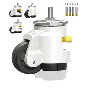 مجموعة عجلات جذعية للتسوية من هولكي مكونة من 4 عجلات قابلة للسحب شديدة التحمل، مقاس جذعي 1/2 بوصة وM12، السعة الإجمالية 2200 رطل، عجلة قابلة للتعديل مع مقبض سقاطة لمنضدة العمل والآلات والمعدات in Kuwait