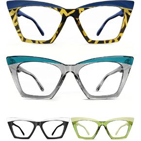 HEEYYOK 1.25 نظارات للقراءة للنساء قارئات كبيرة لمنع الضوء الأزرق للنساء عين القطة كبيرة الحجم لقراءة أوبرا الغشاشين in Kuwait