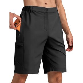 Mens Hiking Cargo Shorts 9" Quick Dry Casual Work Tactical Shorts for Men Outdoor Golf Camping with 6 Zipper Pockets in Saudi Arabia