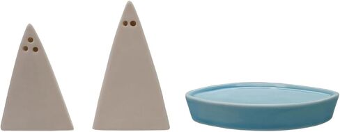 The Bridge Collection Sailboat Salt and Pepper Shakers - Coastal Kitchen Decor with Matching Tray - Nautical Themed Dining Accessories for Beach and Lake Houses in Saudi Arabia