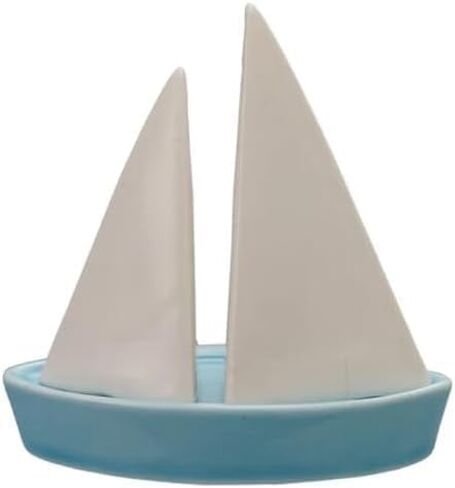 The Bridge Collection Sailboat Salt and Pepper Shakers - Coastal Kitchen Decor with Matching Tray - Nautical Themed Dining Accessories for Beach and Lake Houses in Saudi Arabia