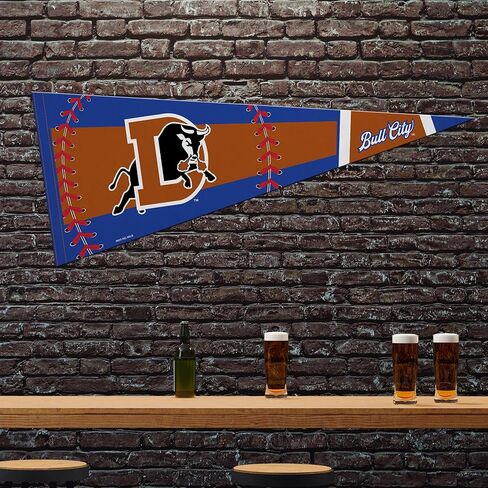 Rico Industries MiLB Baseball Durham Bulls Baseball Stitch Design 12" x 30" Felt Wall Décor Pennant - Great for Home/Bed Room/Man Cave Décor in Saudi Arabia