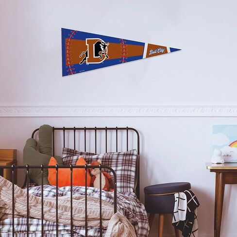 Rico Industries MiLB Baseball Durham Bulls Baseball Stitch Design 12" x 30" Felt Wall Décor Pennant - Great for Home/Bed Room/Man Cave Décor in Saudi Arabia