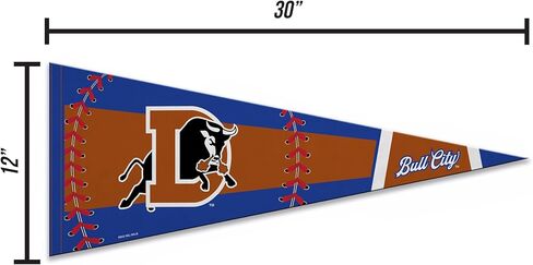 Rico Industries MiLB Baseball Durham Bulls Baseball Stitch Design 12" x 30" Felt Wall Décor Pennant - Great for Home/Bed Room/Man Cave Décor in Saudi Arabia