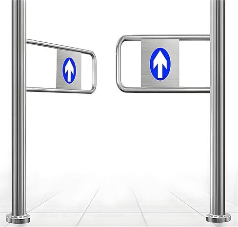 Automatic Rebound Swing Gate, Stainless Steel One-Way Entrance Door, Manual 90° Pedestrian Gate, Durable Left/Right Closing Swing Gate, Supermarket Access Control - 6.56 (5.58 * 3.18ft/Left+Right) in Kuwait