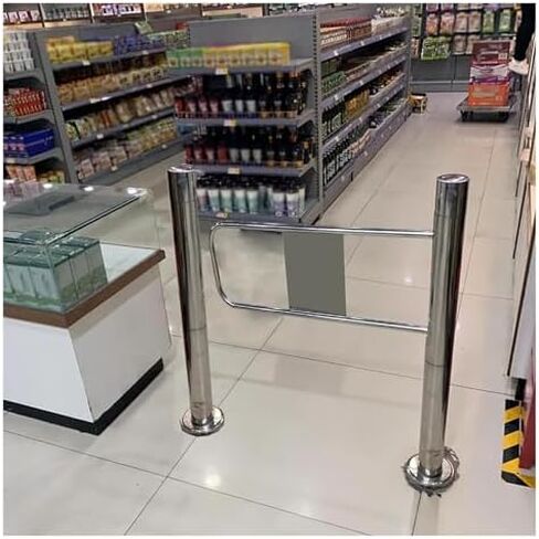 Automatic Swing Gate with Spring-Loaded Closure for Secure One-Way Access - Ideal for Employee Entry in Libraries, Supermarkets, and High-Traffic Areas,Right-wxh-32x39in in Kuwait