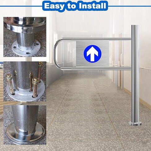 Customizable Automatic Swing Door for Shops & Supermarkets - Durable One-Way Entry/Exit Device, Metal Security Gate, Half Waist Design in Kuwait