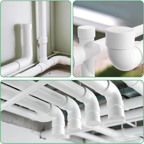 LESSO 1.5 inch PVC Pipe End Cap | 4pack Schedule 40 Industrial pipe fittings 1-1/2" PVC Pipe External Plug Adapter for Build Furniture DIY Garden Shelf, White in Saudi Arabia