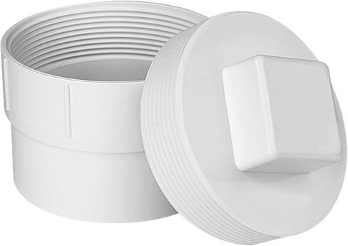 LESSO 1.5 inch PVC Pipe End Cap | 4pack Schedule 40 Industrial pipe fittings 1-1/2" PVC Pipe External Plug Adapter for Build Furniture DIY Garden Shelf, White in Saudi Arabia