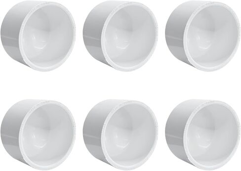 LESSO 1.5 inch PVC Pipe End Cap | 4pack Schedule 40 Industrial pipe fittings 1-1/2" PVC Pipe External Plug Adapter for Build Furniture DIY Garden Shelf, White in Saudi Arabia
