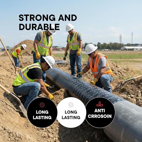 شريط TAPEWELL PVC للحماية من التآكل، شريط تغليف الأنابيب، 2 بوصة × 100 قدم، سمك 10 مل، عبوة من 3 قطع in Kuwait