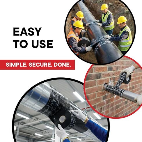 شريط TAPEWELL PVC للحماية من التآكل، شريط تغليف الأنابيب، 2 بوصة × 100 قدم، سمك 10 مل، عبوة من 3 قطع in Kuwait