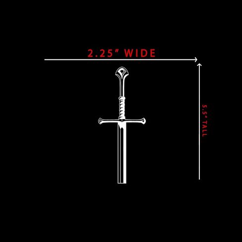 ملصق مائي من Rings Lord King Sword لجهاز الكمبيوتر المحمول للسيارة مقاس 2.25 بوصة × 5.5 بوصة (أبيض) in Saudi Arabia