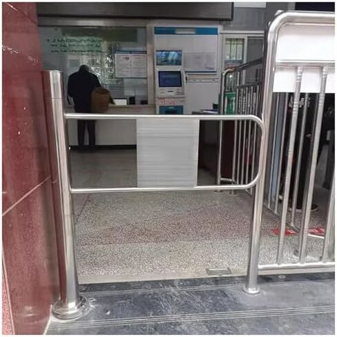 Stainless Steel Swing Gate - One-Way Access Door for Restaurants & Supermarkets - Durable, Easy Install, Spring-Loaded, 70x100 cm - Secure High-Traffic Safety Solution in Kuwait