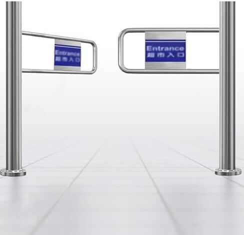 Stainless Steel Swing Gate - Durable One-Way 90° Metal Door for Supermarket & Library Access, 140x97cm Security Barrier, Heavy-Duty Entrance Solution in Kuwait
