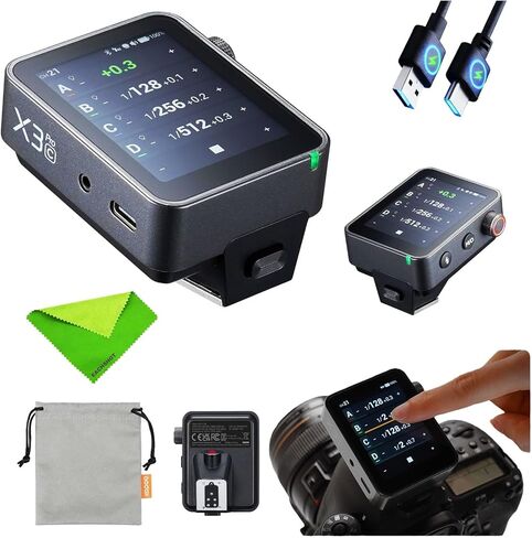 مشغل فلاش لاسلكي Godox X3 Pro N X3Pro N TTL لنيكون، جهاز إرسال بشاشة لمس 2.4 جيجا مع تحكم في تطبيق بلوتوث، بطارية ليثيوم أيون مدمجة، شاشة OLED عالية الدقة، يدعم TTL/تلقائي/يدوي/فلاش متعدد in Saudi Arabia