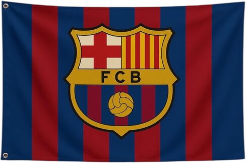 Barcelona Flag 3x5 FT – Soccer Team Fan Inspired Banner, Premium Polyester, Fade Resistant, Double Stitched, with Metal Grommets – Indoor/Outdoor Barcelona Fan Décor, Wall Hanging, Tailgating & Game in Saudi Arabia