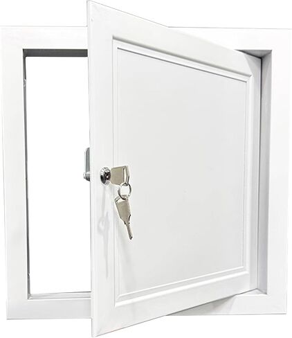 Customizable Lockable Access Panel Door - 12x28in Aluminium Alloy for Attics, Drywall, Plumbing & Concealed Service - Includes Keys for Secure Access in Saudi Arabia