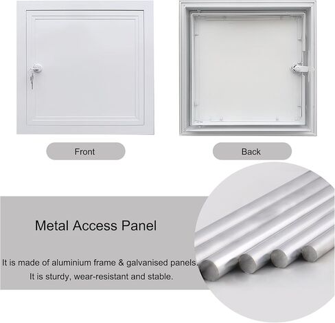 Customizable Lockable Access Panel Door - 12x28in Aluminium Alloy for Attics, Drywall, Plumbing & Concealed Service - Includes Keys for Secure Access in Saudi Arabia